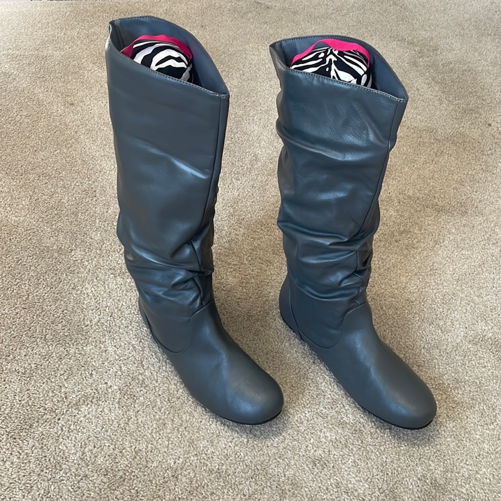 Journee Collection Jayne Knee High Boot Gray